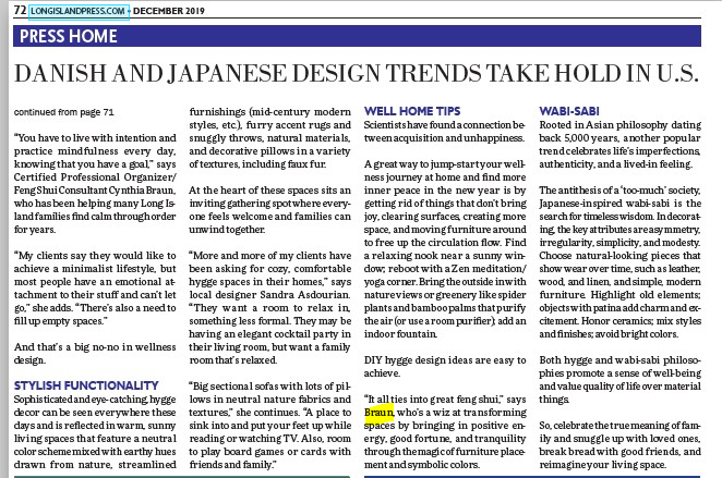 Long Island Press December 2019 Wellness Design Trends