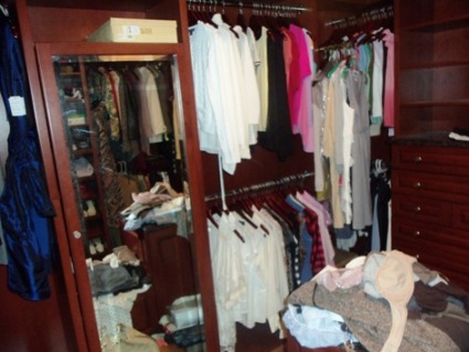 cluttered closet