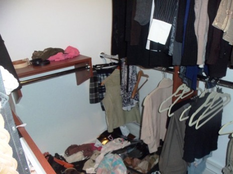 cluttered closet